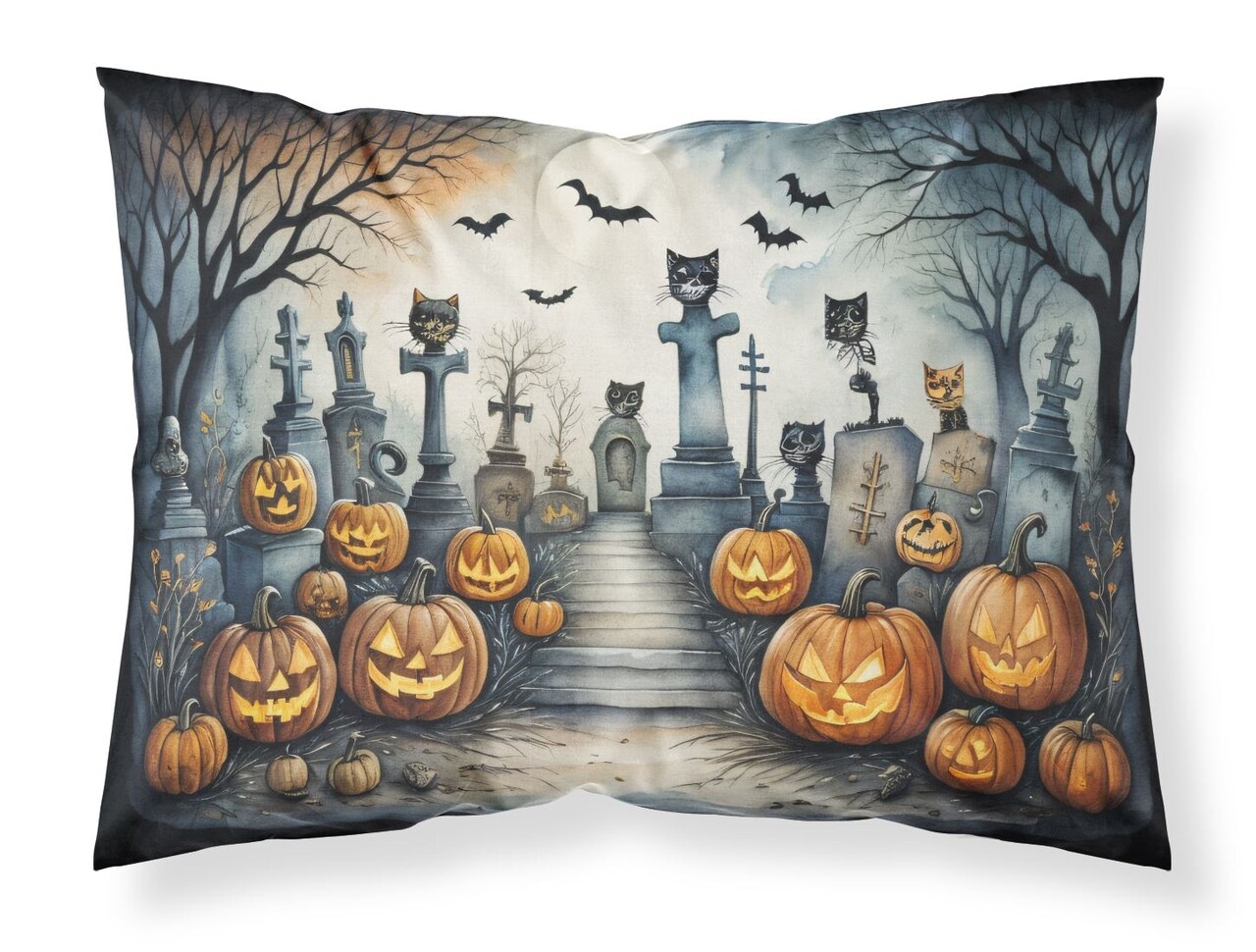 NEW Cat Cemetery Standard Pillowcase Lightweight Super Soft Decorative Artwork